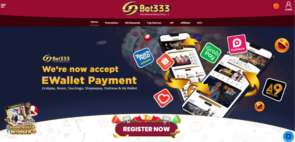 Gdbet333 casino malaysia homepage view
