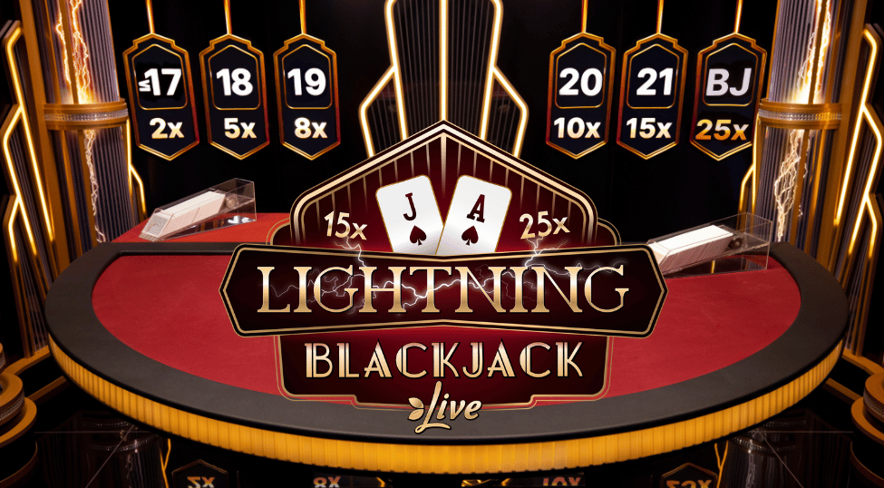 Appearance of Lightning Blackjack tables by Evolution Gaming