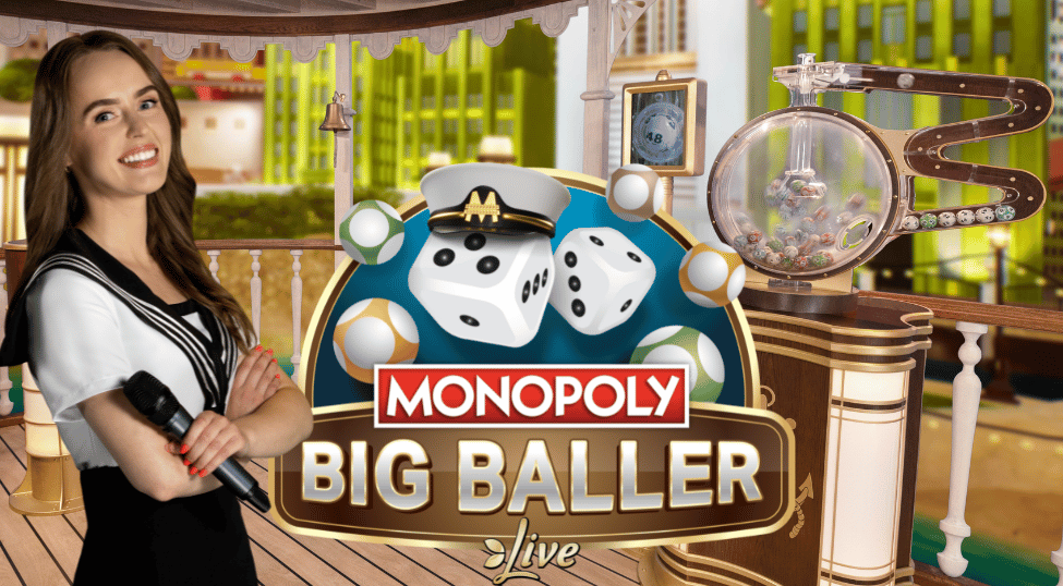 Female hosting on Monopoly Big Baller game show by Evolution Gaming