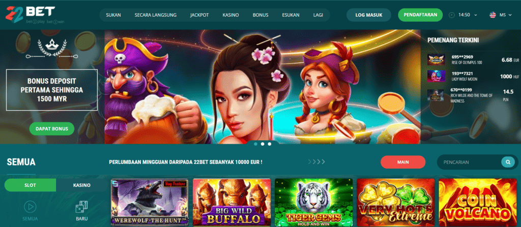 22Bet Casino Homepage