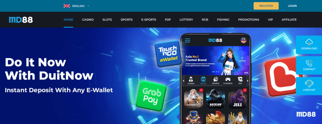 MD88 homepage banner of touch'n go ewallet deposit