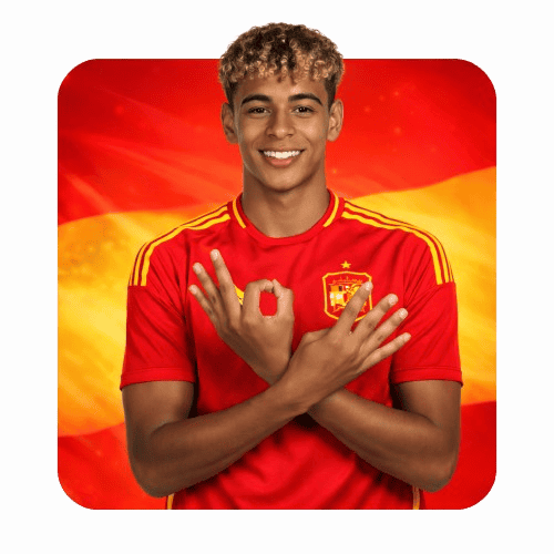 Lamine Yamine with spain jersey