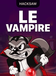 Le Vampire slot game featuring a vampire cat character with a red cape and a magic wand.