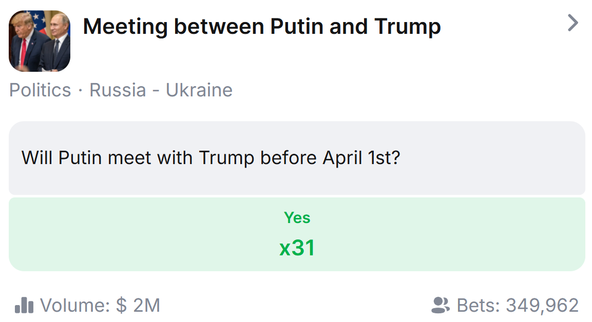 Meeting between Vladimir Putin and Donald Trump discussing Ukraine.