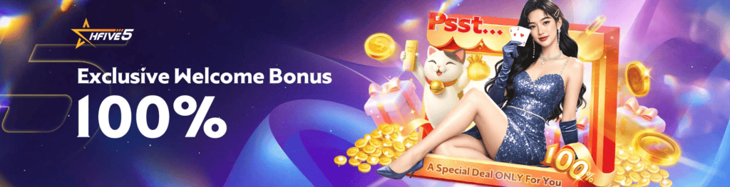 Bonus offer for new players with 155% up to MYR 555 at HFIVE5.
