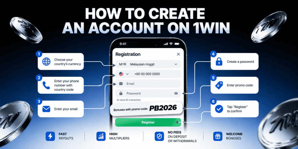 Create an account on 1Win with ProperBonus tips and promo codes.
