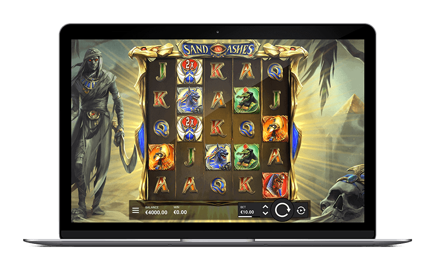 Sand & Ashes online slot game with mystical desert theme and engaging graphics.