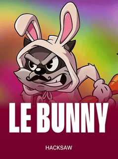 Angry bunny character from Hacksaw Gaming slot game with a hoodie.