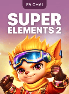Colorful game character with goggles and spiky hair from Super Elements 2 by Fa Chai Gaming.